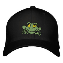 Gorra Bordada con Rana Verde Adorable