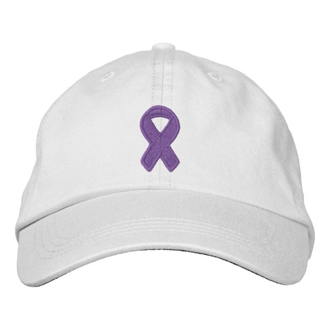 Gorra Bordada Conciencia de la cinta púrpura (Anverso)