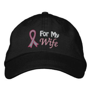 Gorra Bordada Conciencia sobre el cáncer de mama para mi esposa