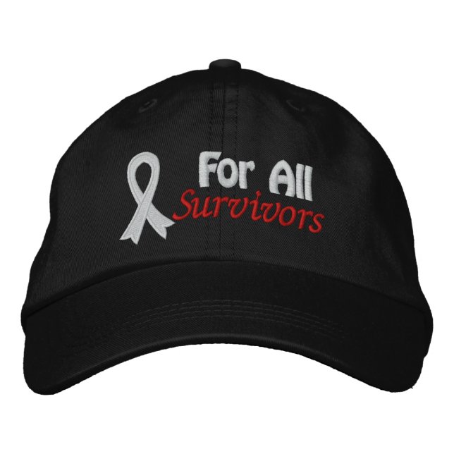 Gorra Bordada Conciencia Sobre El Cáncer De Pulmón Para Todos Lo (Anverso)