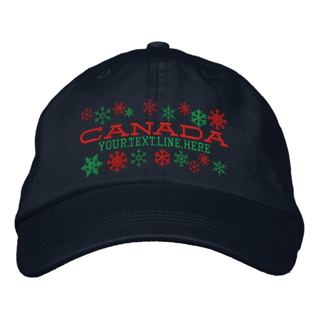 Gorra Bordada Copos de nieve de invierno canadienses personaliza (Anverso)