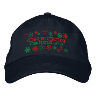 Gorra Bordada Copos de nieve de invierno de Oregon personalizado