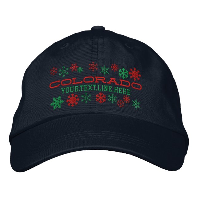 Gorra Bordada Copos de nieve personalizados para invierno en Col (Anverso)