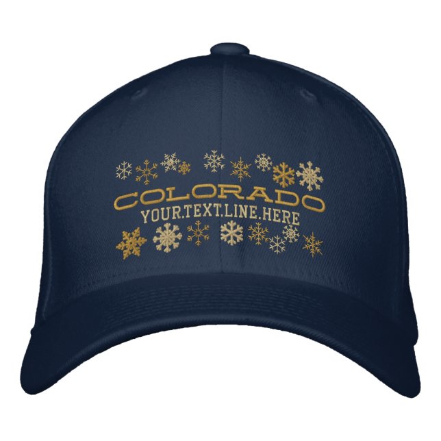 Gorra Bordada Copos de nieve personalizados para invierno en Col (Anverso)