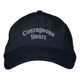 Gorra Bordada Corazón Valiente Sin Miedo Expresión Diaria Navy