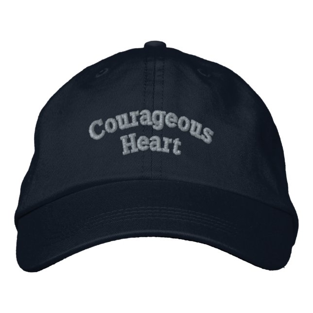 Gorra Bordada Corazón Valiente Sin Miedo Expresión Diaria Navy (Anverso)