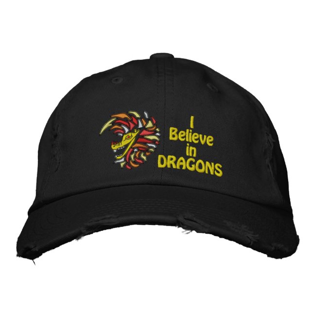 Gorra Bordada Creo en los dragones (Anverso)