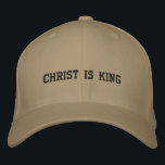 Gorra Bordada Cristo es Rey con cruz<br><div class="desc">Cristo bordado es Rey en frente.</div>