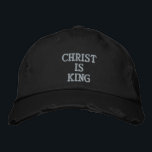 Gorra Bordada Cristo es Rey con cruz<br><div class="desc">Cristo bordado es Rey en frente.</div>