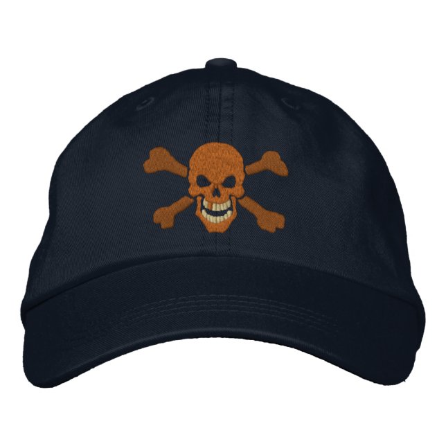 Gorra Bordada Cruces de Pirata clásicos Bordados de cráneo (Anverso)