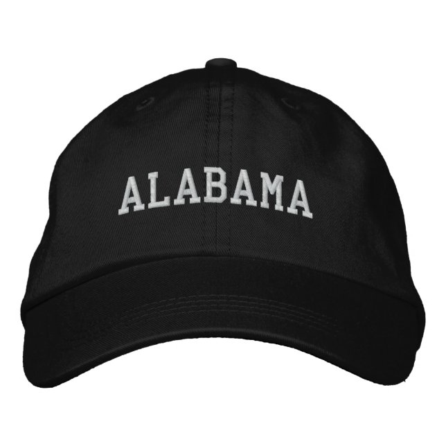 Gorra Bordada Cubierta ajustable de Alabama negro (Anverso)