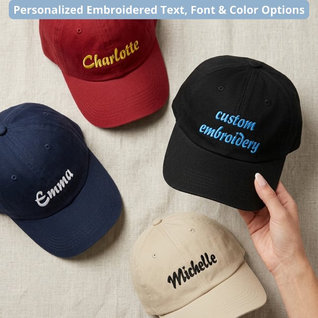Gorra Bordada Cumpleaños | Nombre de boda de dama de honor elega (Custom Name Embroidery Hat for Bridesmaid | Wedding | Engagement Announcement Party | Teacher Gift)