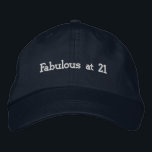 Gorra Bordada Custom Fabulous at 21 Celebrate Birthday Look Navy<br><div class="desc">Celebrate a major milestone with this Navy Alternative Apparel Basic Adjustable Cap featuring beautifully stitched “Fabulous at 21” text that adds confidence and charm to any birthday look. The one-size-fits-all adjustable closure delivers a secure and relaxed fit, perfect for parties, club nights, photoshoots, or weekend celebrations. Order in bulk for...</div>