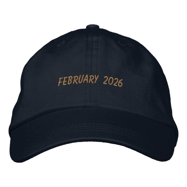 Gorra Bordada Custom FEBRUARY 2026 Text Special day Celebration  (Anverso)