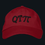 Gorra Bordada Cutie Pie as in Q T Pi<br><div class="desc">A whimsical Pi embroidery design. This custom embroidered baseball cap is making for a great humorous gift for the mathematician, the geek, the inquisitive mind. Great for a student, a teacher, an engineer or anyone that has this thing with numbers. Embroidery designs are available in a selection of popular color...</div>