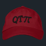 Gorra Bordada Cutie Pie as in Q T Pi<br><div class="desc">A whimsical Pi embroidery design. This custom embroidered baseball cap is making for a great humorous gift for the mathematician, the geek, the inquisitive mind. Great for a student, a teacher, an engineer or anyone that has this thing with numbers. Embroidery designs are available in a selection of popular color...</div>