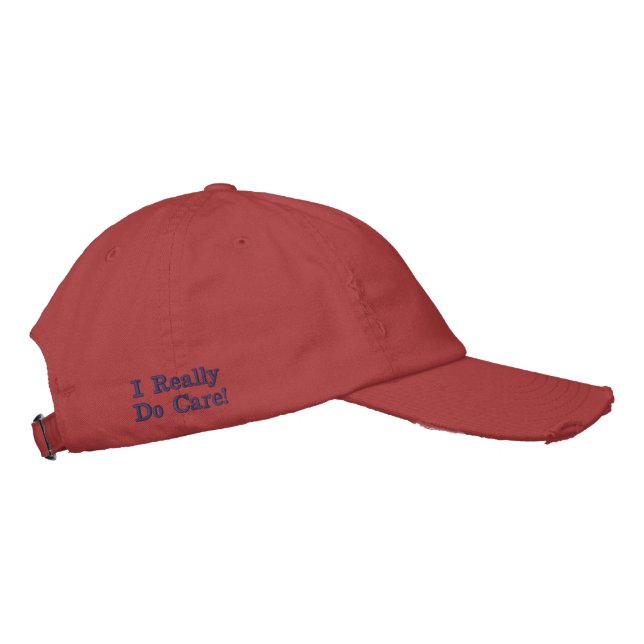 Gorra Bordada Dashing Red Sporty USA- "Realmente me importa" (Derecha)