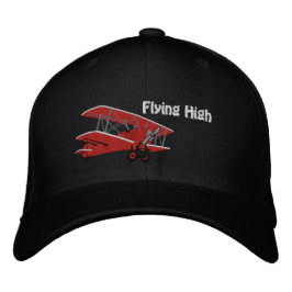 Gorra Bordada de Avión Volando Alto