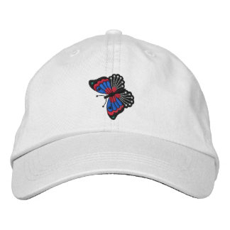 Gorra bordada de mariposa colorida
