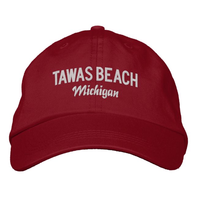 Gorra bordada de Tawas Beach Michigan (Anverso)