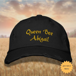 Gorra Bordada Dejando a la abeja reina [nombre] en amarillo