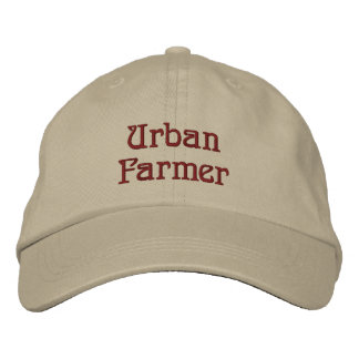 Gorra Bordada Dejando a los agricultores urbanos en rojo marrón