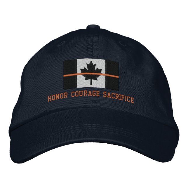 Gorra Bordada Delgada línea Naranja Sacrificio de Coraje de Hono (Anverso)
