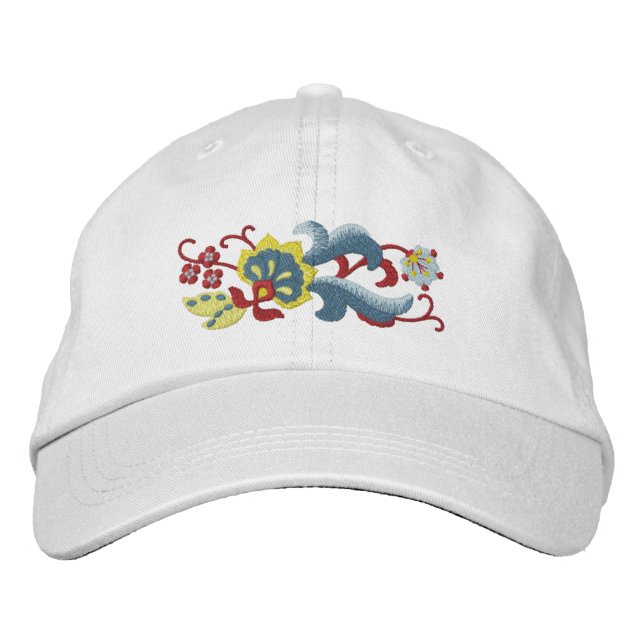 Gorra Bordada Desplazamiento Rosemaling noruego (Anverso)