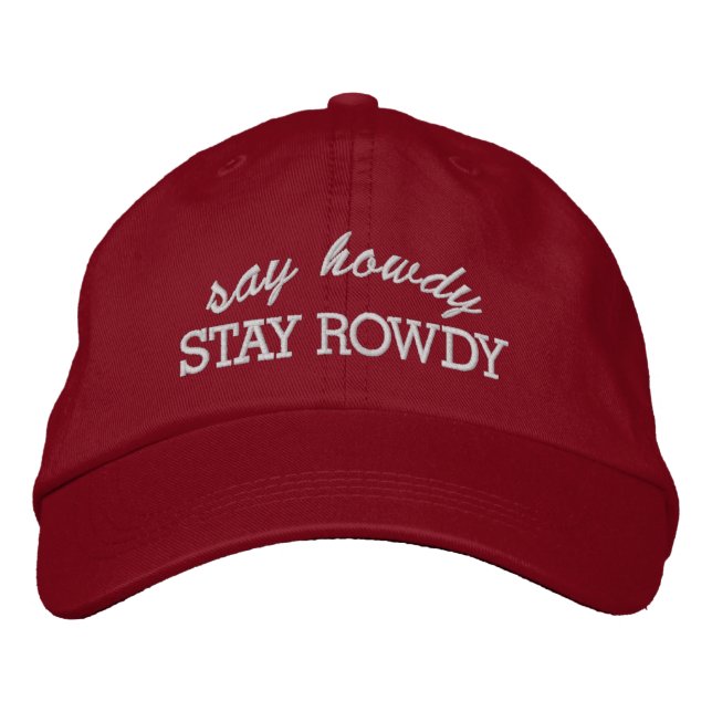 Gorra Bordada Di Hola Permanece Alborotado Sombrero Rojo (Anverso)