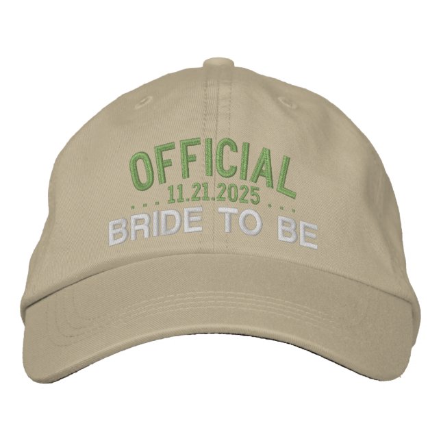 Gorra Bordada Dicho Oficial de Novia Para Divertirse en Caqui Ol (Anverso)