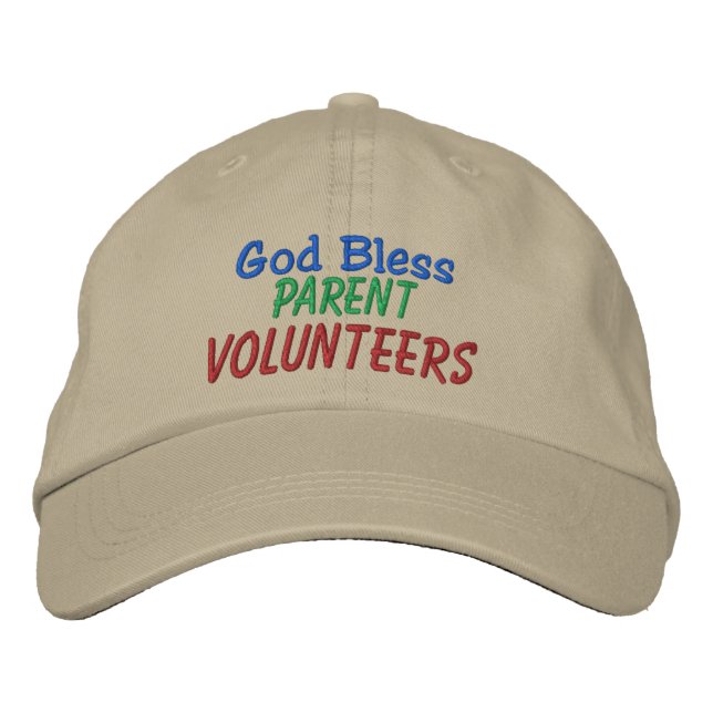 Gorra Bordada Dios bendiga a los padres voluntarios (Anverso)