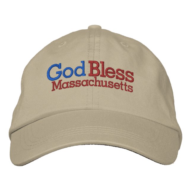 Gorra Bordada Dios bendiga a Massachusetts (Anverso)