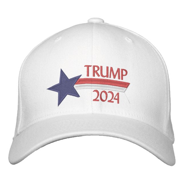 Gorra Bordada Diseño de estrella Trump 2024 (Anverso)