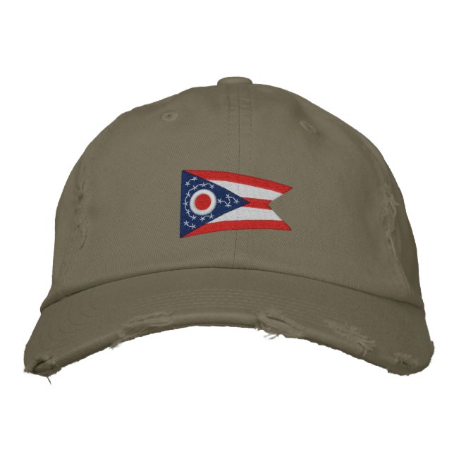 Gorra Bordada Diseño de la bandera del estado de Ohio (Anverso)