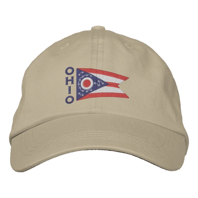 Gorra Bordada Diseño de la bandera del estado de Ohio (Anverso)