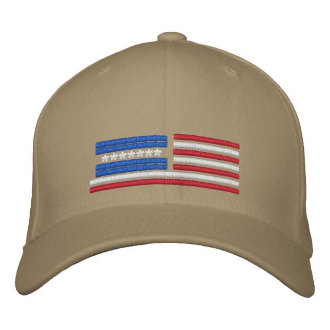 Gorra Bordada Diseño estilizado de la bandera estadounidense (Anverso)