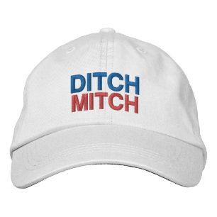 Gorra Bordada Ditch Mitch rojo blanco azul blanco moderno tipogr