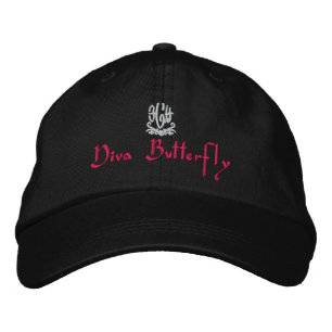 Gorra Bordada Diva Butterfly Black