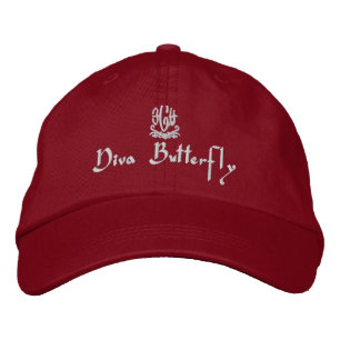 Gorra Bordada Diva Butterfly Red