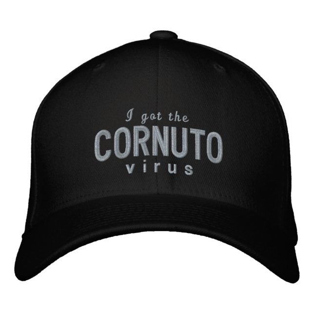 Gorra Bordada "Divertido italiano diciendo Cornuto Virus Corona  (Anverso)