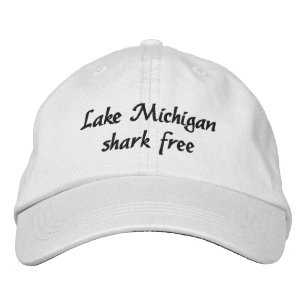 Gorra Bordada Divertido lago Michigan vivo - libre de tiburones
