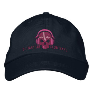 Gorra Bordada Dj personalizado Skull Su Nombre Club Embroidery