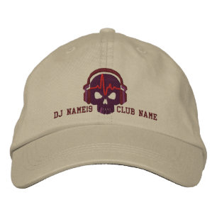 Gorra Bordada Dj personalizado Skull Su Nombre Club Embroidery