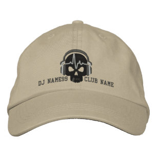 Gorra Bordada Dj personalizado Skull Su Nombre Club Embroidery