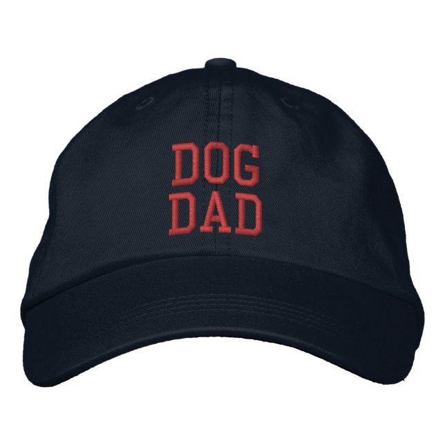 Gorra Bordada Dog Dad personalizado rojo lindo moderno divertido (Anverso)