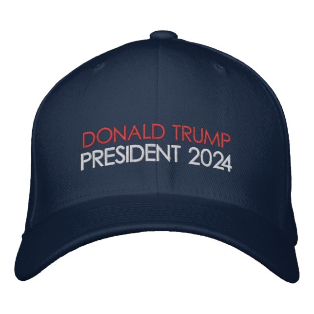 Gorra Bordada Donald Trump, presidente 2024 (Anverso)