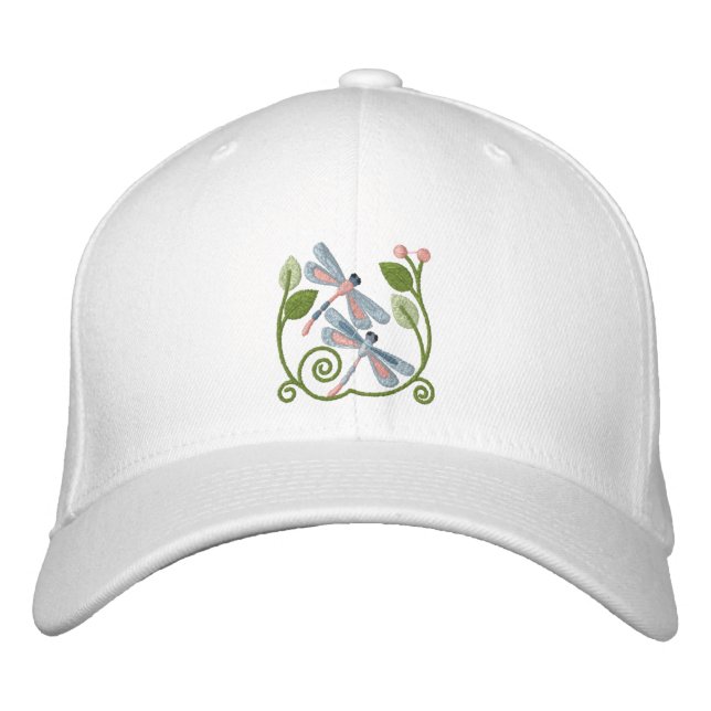 Gorra Bordada Dragonfly Garden (Anverso)