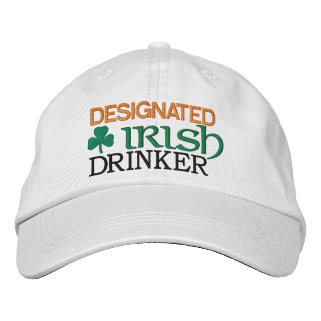 Gorra Bordada Drinker irlandés designado (Anverso)