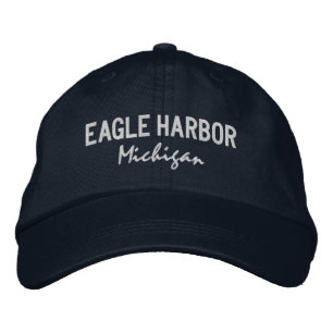 Gorra Bordada Eagle Harbour Michigan bordó sombrero de béisbol