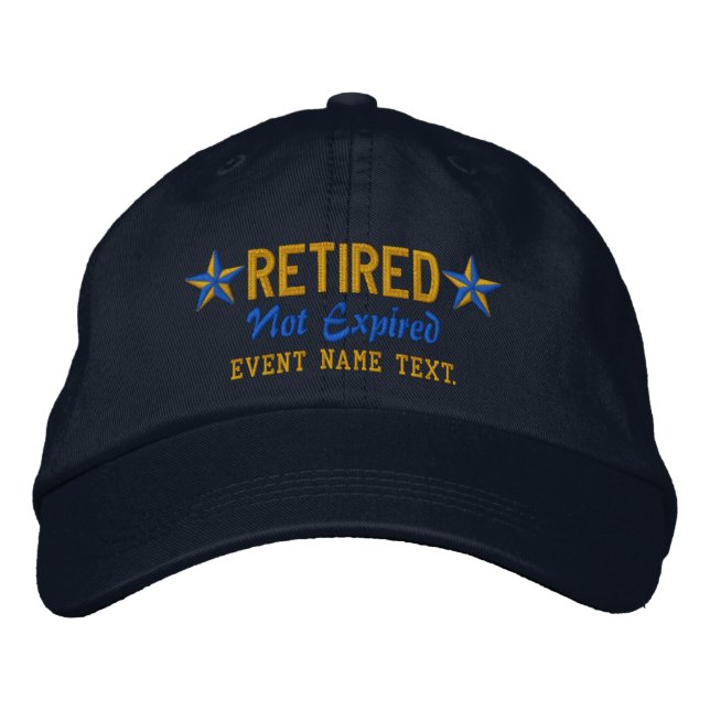 Gorra Bordada Edición personalizada Texto feliz retiro (Anverso)